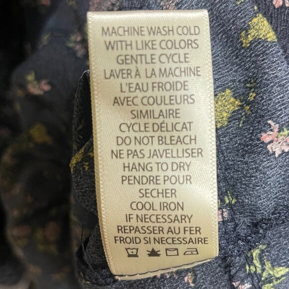 NWT Women's Large MAX STUDIO Navy Floral V-neck Empire Waist Tiered Midi Dress - Picture 15 of 16